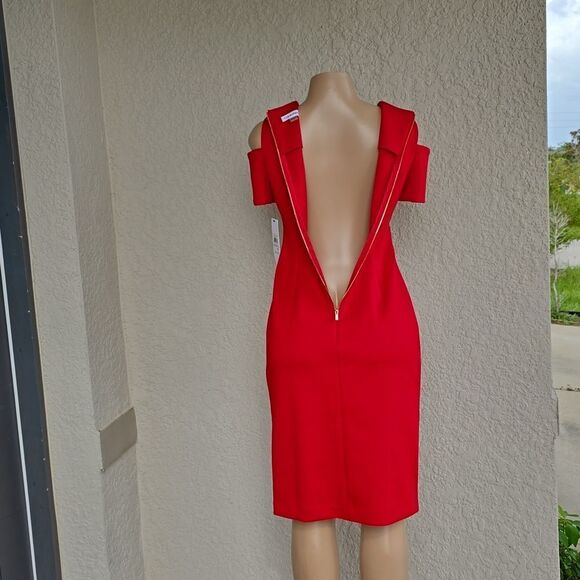 BRAND NEW CALVIN KLEIN COLD SHOULDER FITTED DRESS G1 - Picture 5 of 13